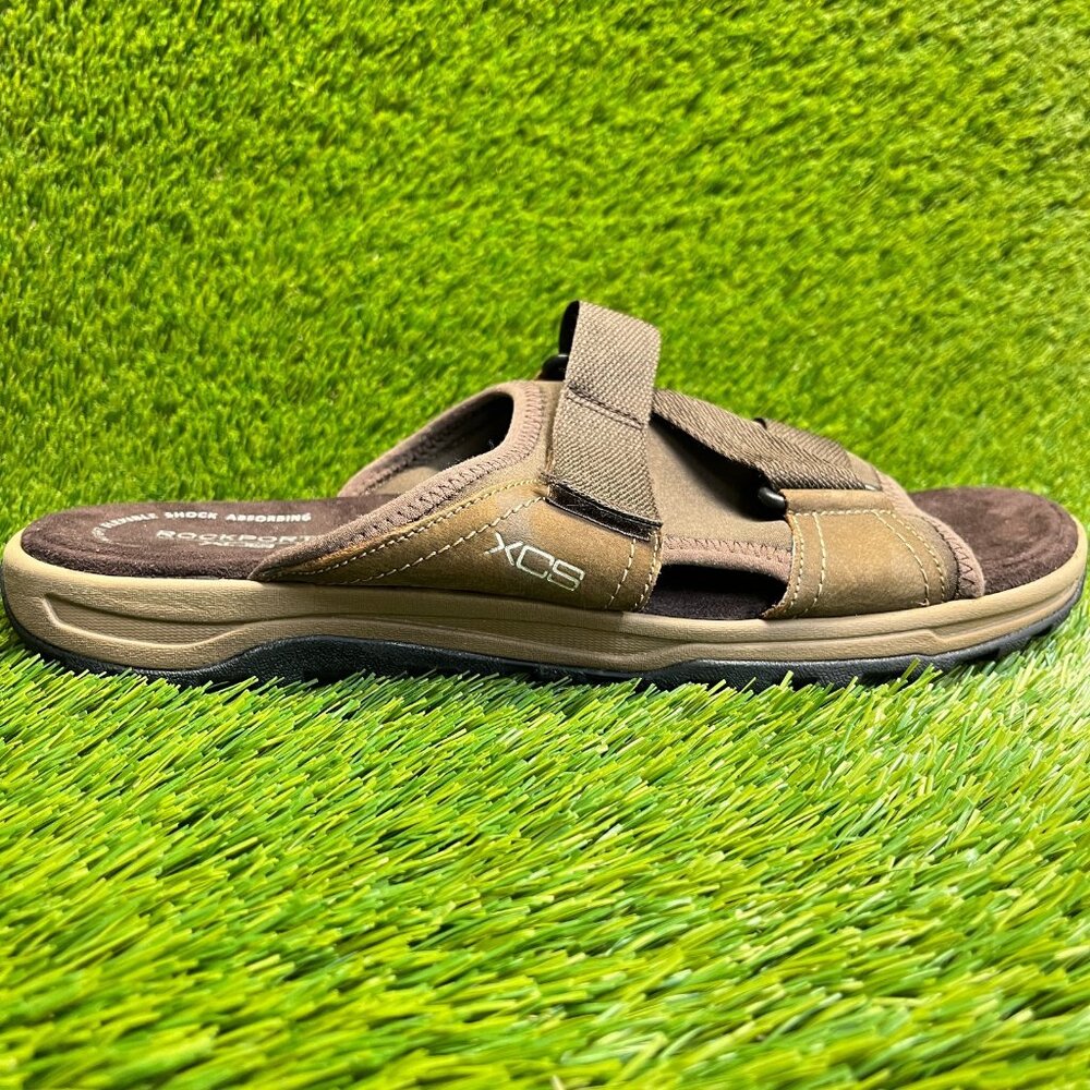 Rockport Trail Technique Slide II Mens‎ Size 12 Brown Beach Outdoor Sandals